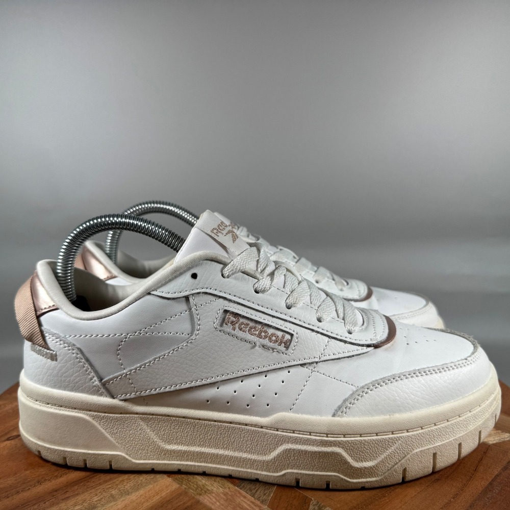Reebok Club C Extra Womens White Rose Gold Platform Sneakers 8.5 FFC0124275